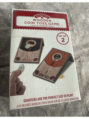 Holiday Time Wooden Coin Toss Game Complete Set, Set of 2 (2021) open box